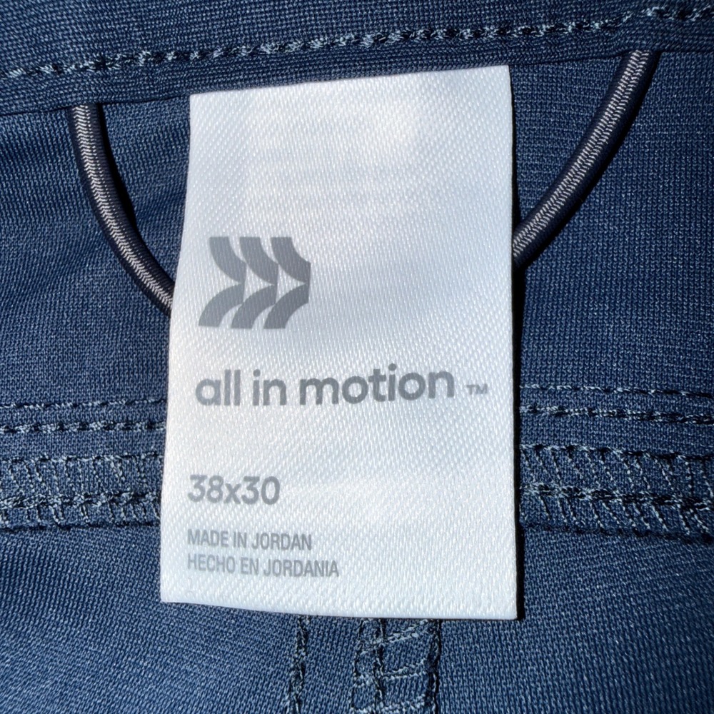 All in Motion Golf Pants Men 38x30 New Blue Technical Stretch Performance Pants - Picture 7 of 9